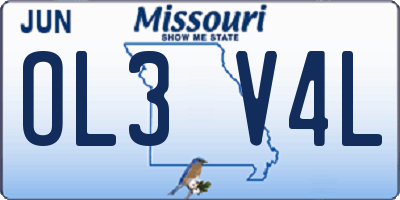 MO license plate OL3V4L