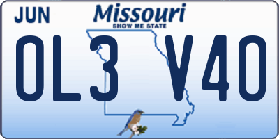MO license plate OL3V4O