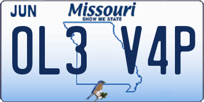 MO license plate OL3V4P