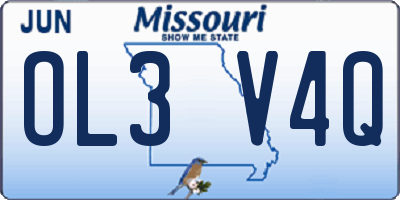 MO license plate OL3V4Q
