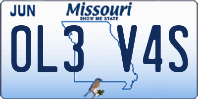 MO license plate OL3V4S