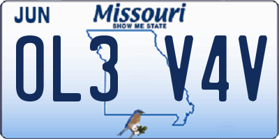 MO license plate OL3V4V