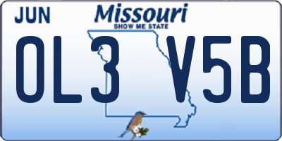 MO license plate OL3V5B