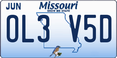 MO license plate OL3V5D