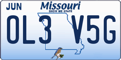 MO license plate OL3V5G