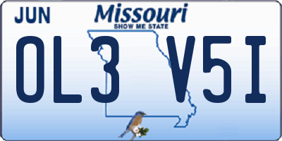 MO license plate OL3V5I