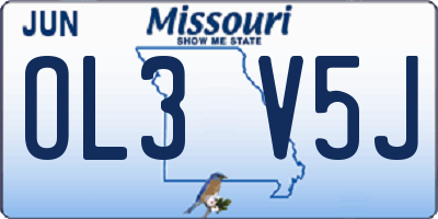 MO license plate OL3V5J