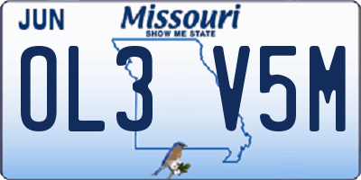 MO license plate OL3V5M