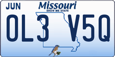 MO license plate OL3V5Q