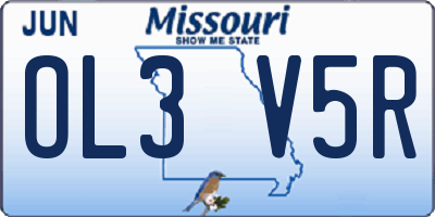MO license plate OL3V5R