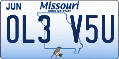 MO license plate OL3V5U