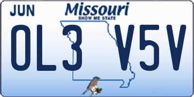 MO license plate OL3V5V
