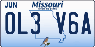 MO license plate OL3V6A