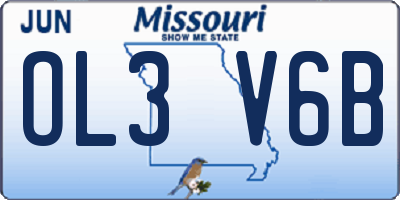 MO license plate OL3V6B