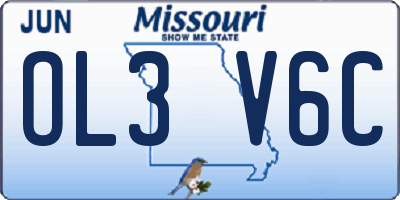 MO license plate OL3V6C