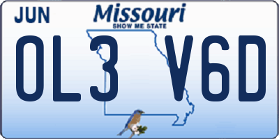 MO license plate OL3V6D