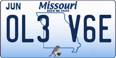 MO license plate OL3V6E