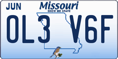 MO license plate OL3V6F