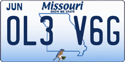 MO license plate OL3V6G