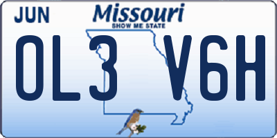 MO license plate OL3V6H
