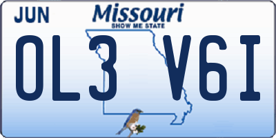 MO license plate OL3V6I