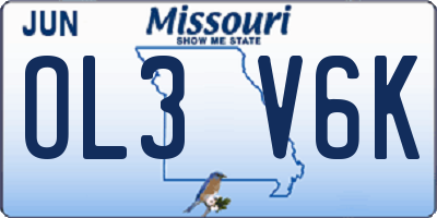 MO license plate OL3V6K