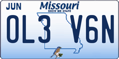 MO license plate OL3V6N