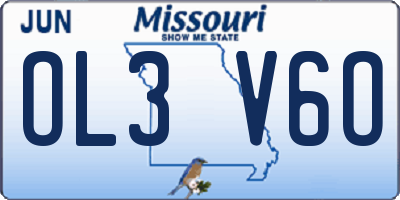 MO license plate OL3V6O