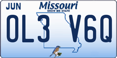 MO license plate OL3V6Q