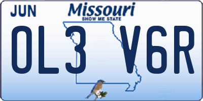 MO license plate OL3V6R