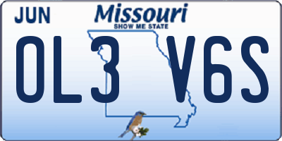 MO license plate OL3V6S
