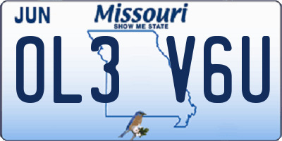 MO license plate OL3V6U