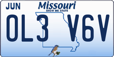 MO license plate OL3V6V