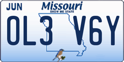 MO license plate OL3V6Y