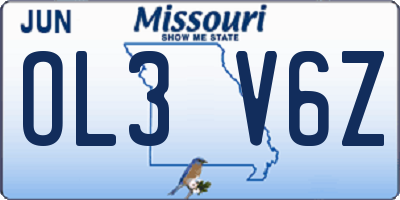 MO license plate OL3V6Z