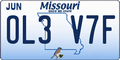 MO license plate OL3V7F