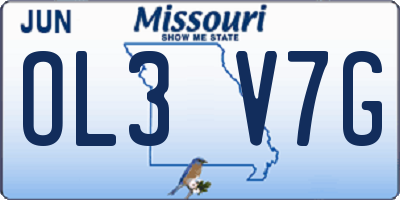 MO license plate OL3V7G