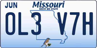 MO license plate OL3V7H