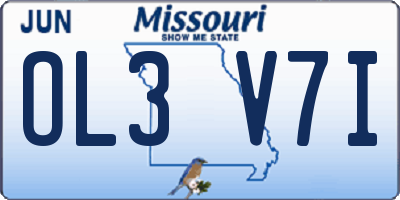 MO license plate OL3V7I
