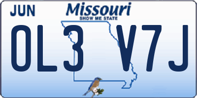 MO license plate OL3V7J