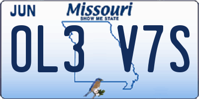 MO license plate OL3V7S