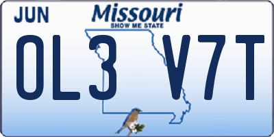 MO license plate OL3V7T