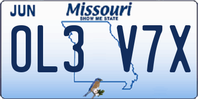 MO license plate OL3V7X