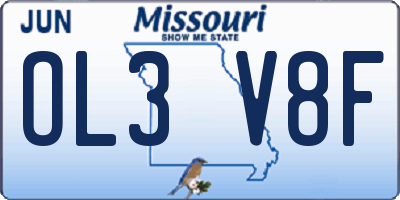 MO license plate OL3V8F
