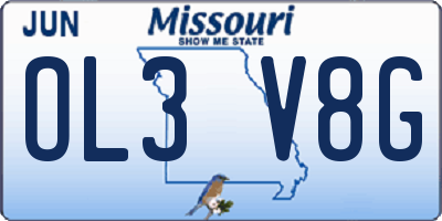 MO license plate OL3V8G