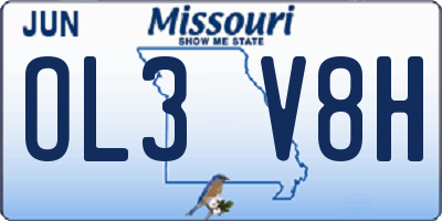 MO license plate OL3V8H