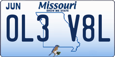 MO license plate OL3V8L