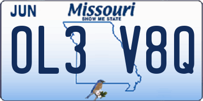 MO license plate OL3V8Q