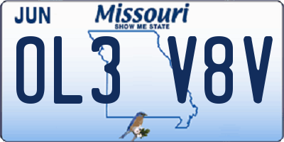 MO license plate OL3V8V