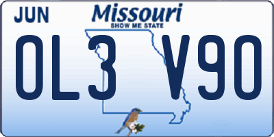 MO license plate OL3V9O